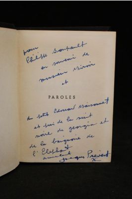 Prevert Paroles Signed Book First Edition Edition Originale Com