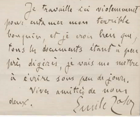 Emile Zola Autograph note signed & mounted da Emile Zola Autograph: Signed  by Author(s) Manoscritto / Collezionismo cartaceo