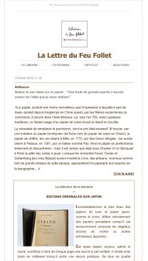 La Lettre du Feu Follet n° 22 | Japon, bon ton & premières éditions