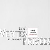 Le 121 - Catalogue Ventes Privées - 2ème Partie G à Z