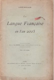 e-Livre Léon Bollack - La langue française en l'an 2003